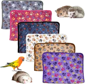 30x20.5 Guinea Pig Fleece Blankets 6 Pieces Waterproof & Washable Small Animal Cage Liners Sleep Mat Bedding Pad for Hamster Chinchilla Rabbit Hedgehog