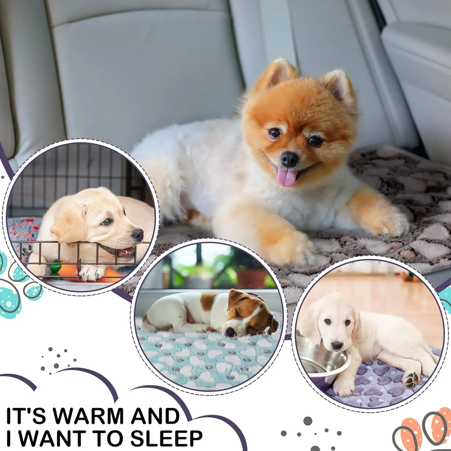 4 Pcs Waterproof Guinea Pig Blankets Washable Small Animal Fleece Bedding Absorbent Guinea Pig Cage Liners Reusable Pet Pee Pad Sleep Mat Pad Cover for Hamster Ferret (Heart Pattern,35 x 24 Inch)