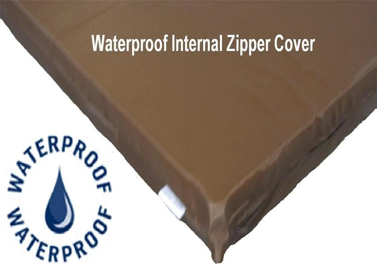 47X29 X4 Sudan Brown Orthopedic Waterproof Memory Foam Pet Pad Bed for Extra Large Dog Crate Size 48"X30" with 2 External Covers
