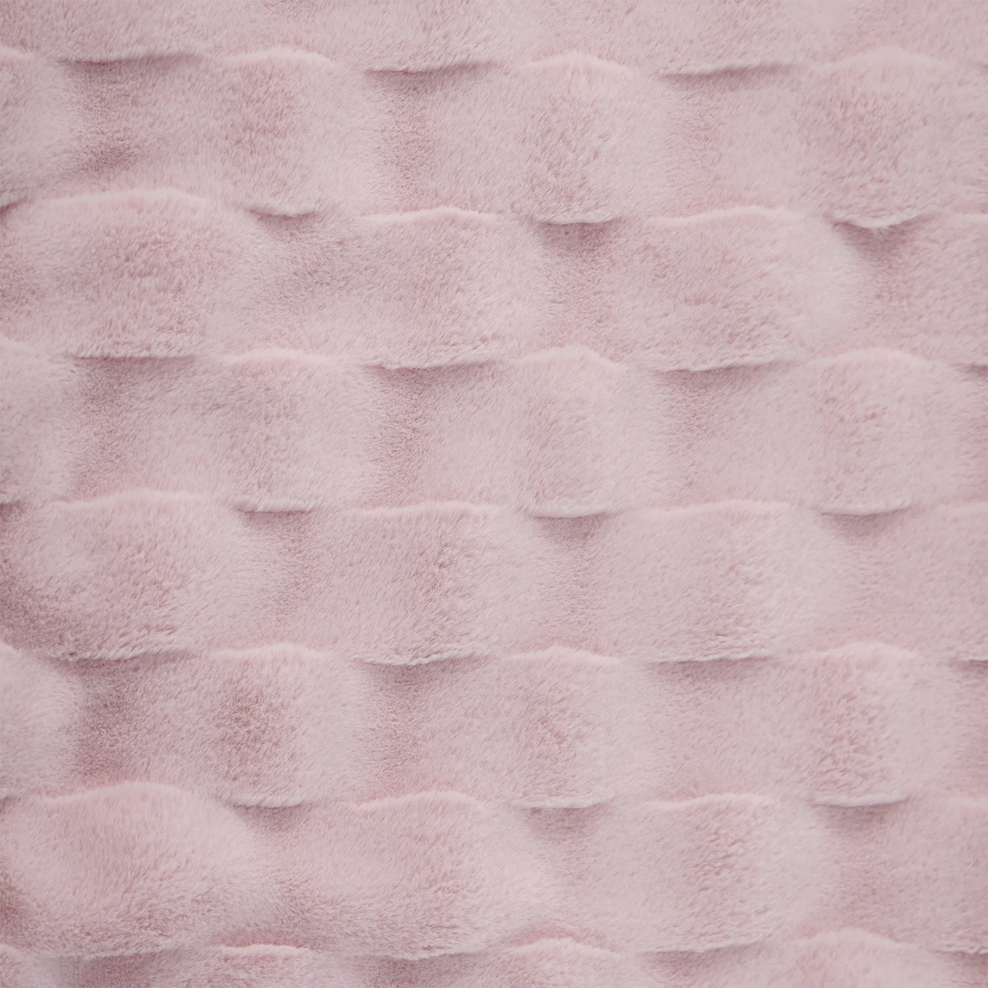 Basketweave Faux Fur Heated Throw Blush Pink