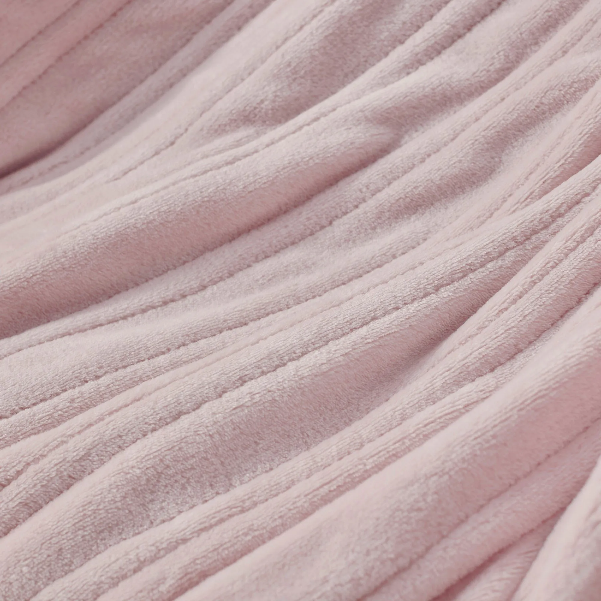 Basketweave Faux Fur Heated Throw Blush Pink
