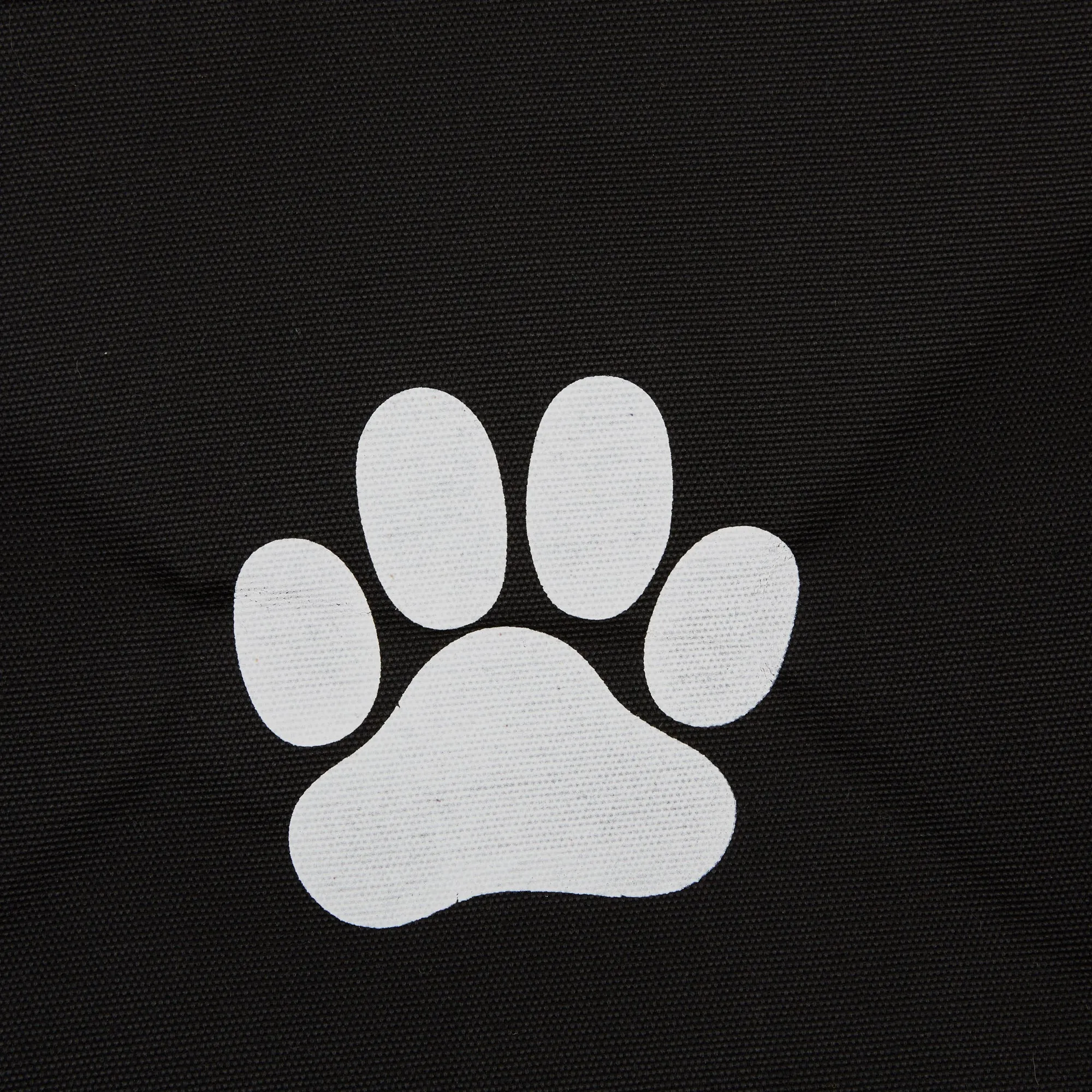 Bone Dry Collapsible Pet Storage Bin, Paw Print, Black, Small Round - 12x9"