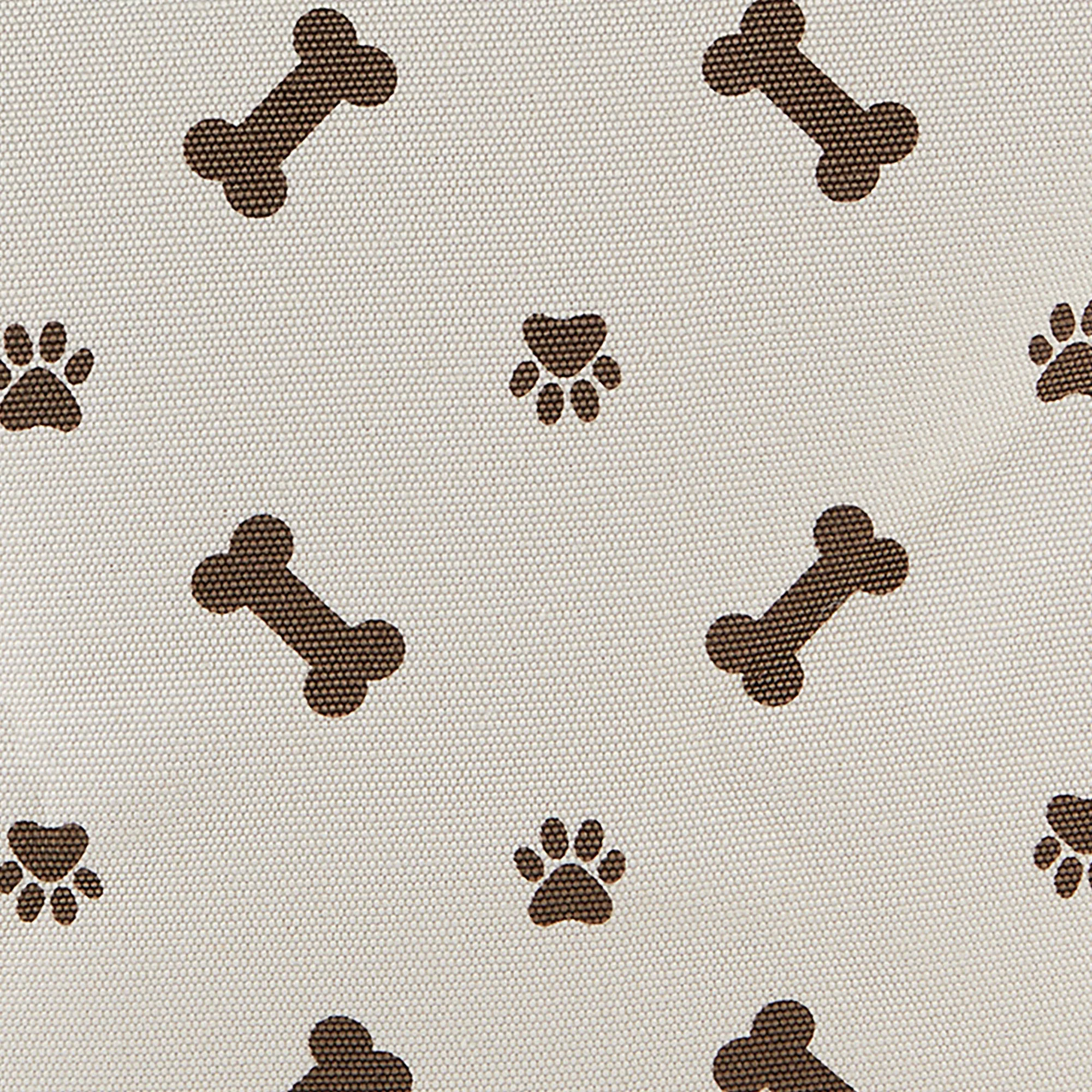 Bone Dry Collapsible Pet Storage Bin, Paw/Bone Print, Dark Brown, Medium - 16x10x12"