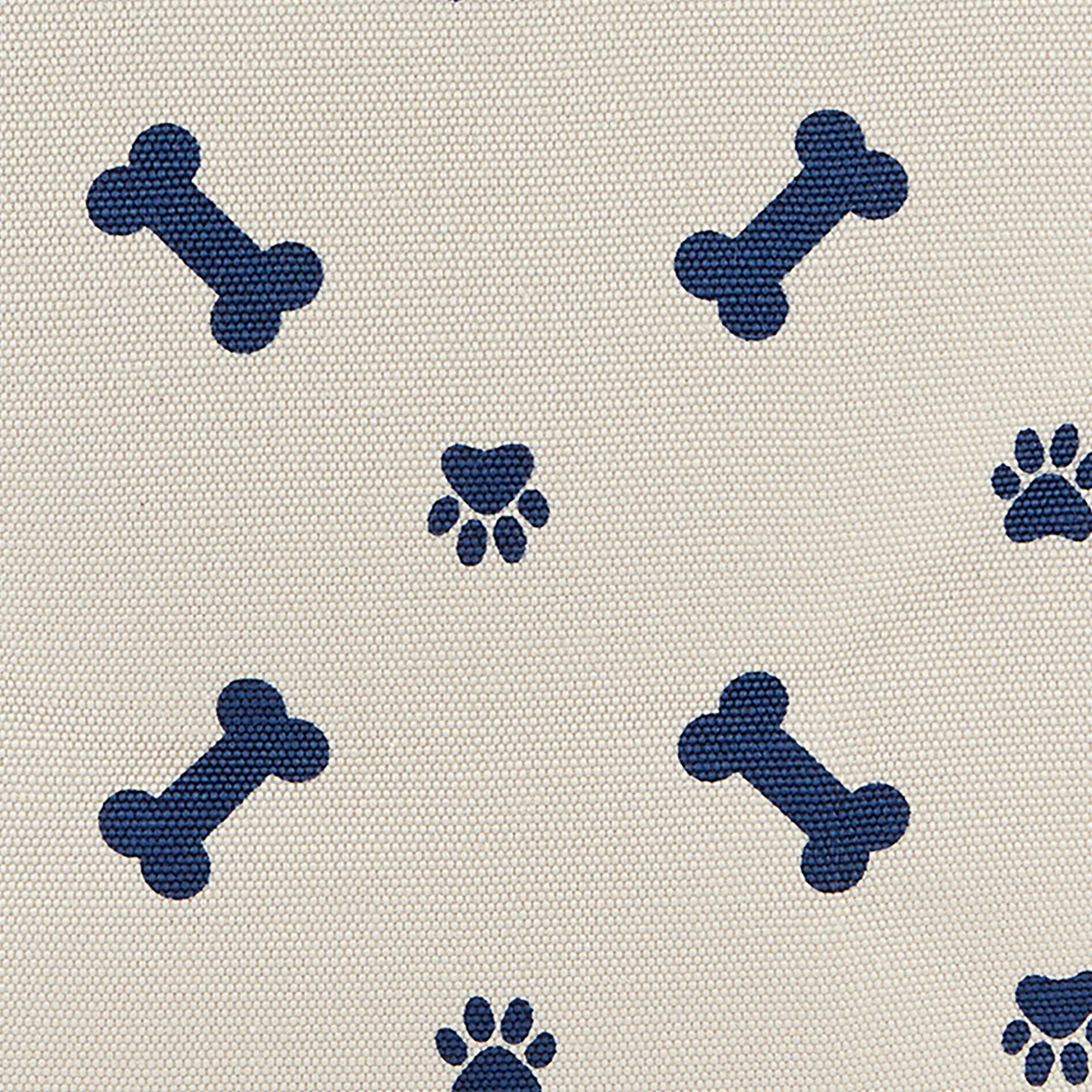 Bone Dry Collapsible Pet Storage Bin, Paw/Bone Print, Nautical Blue, Small - 14x8x9"
