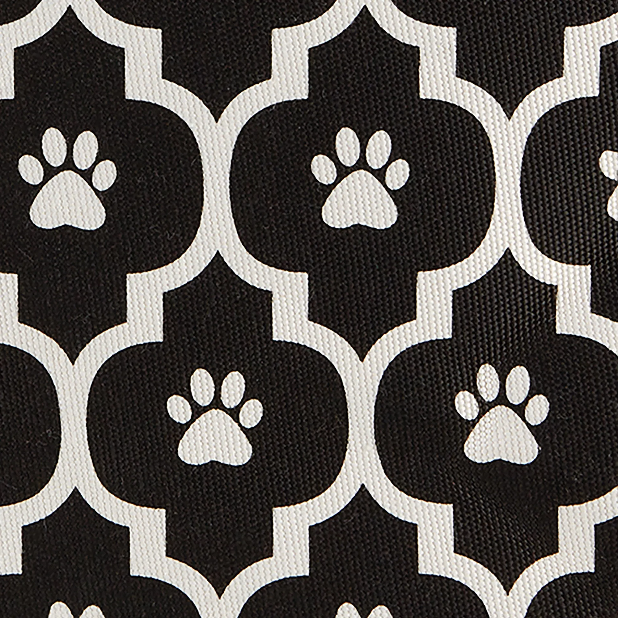 Bone Dry Pet Storage Bin, Lattice Paw Print, Black, Medium  - 16x10x12"
