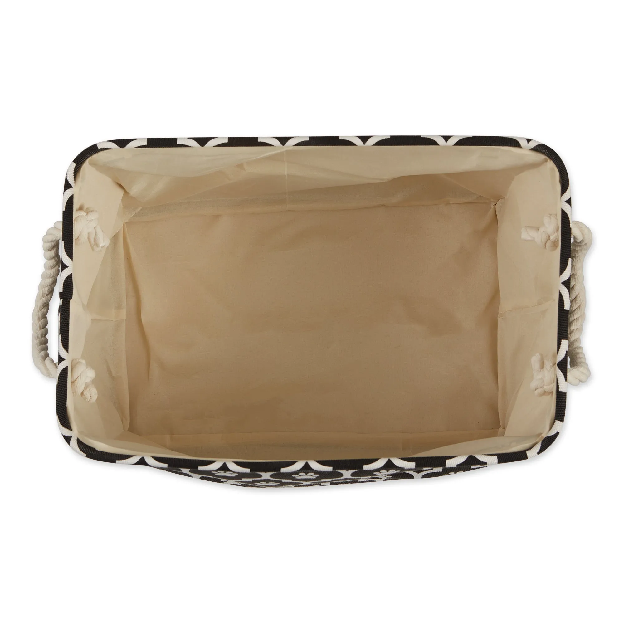 Bone Dry Pet Storage Bin, Lattice Paw Print, Black, Medium  - 16x10x12"