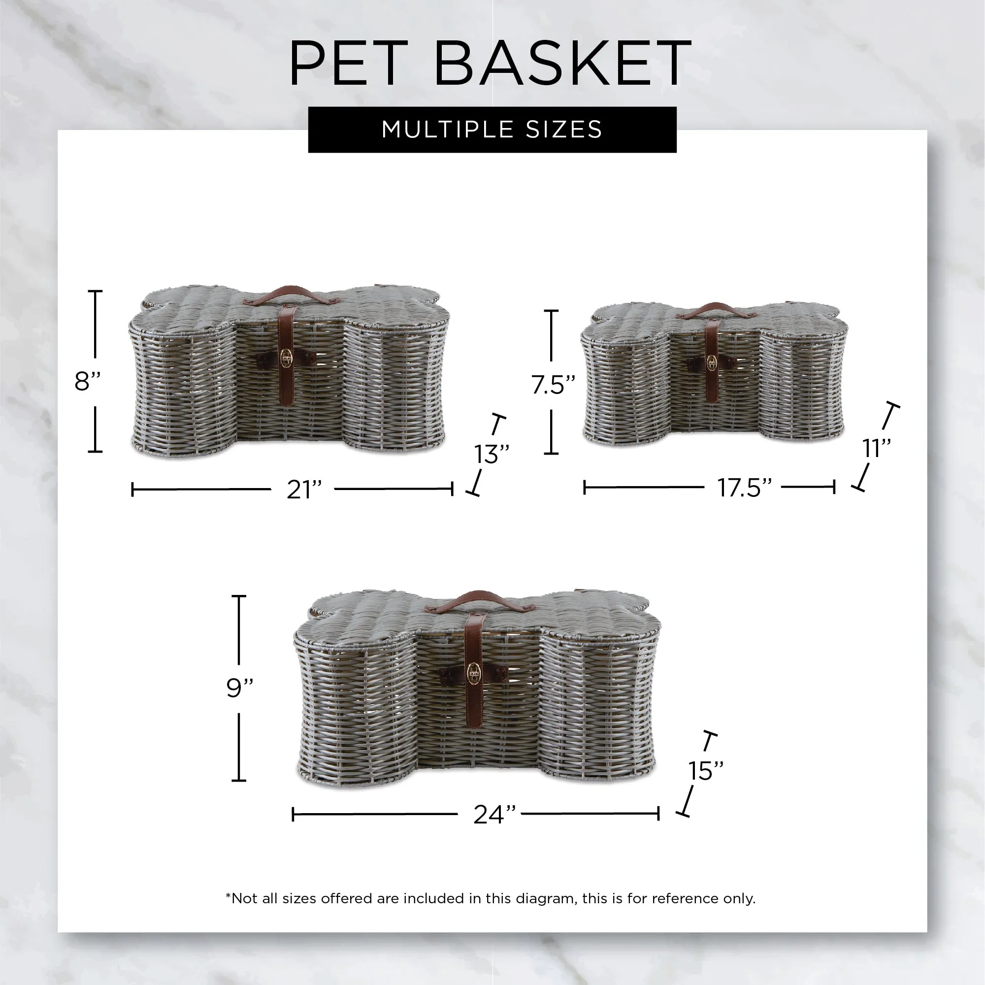 Bone Dry Pet Toy Storage Basket, Bone Shaped, Stripe, Large - 24x15x9"