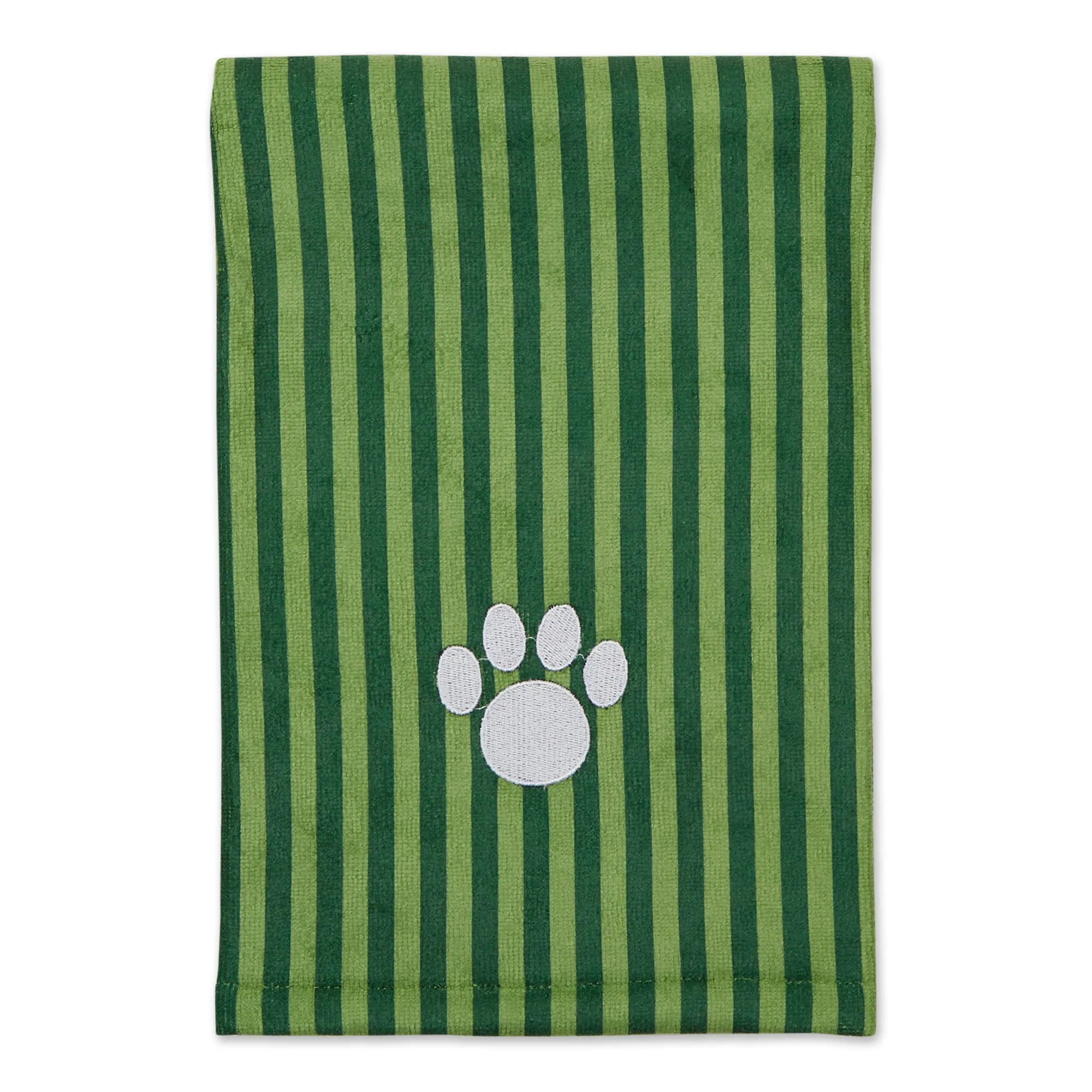 Bone Dry Stripe Pet Towel, Absorbent Microfiber, Hunter Green, Large - 41x23.5"