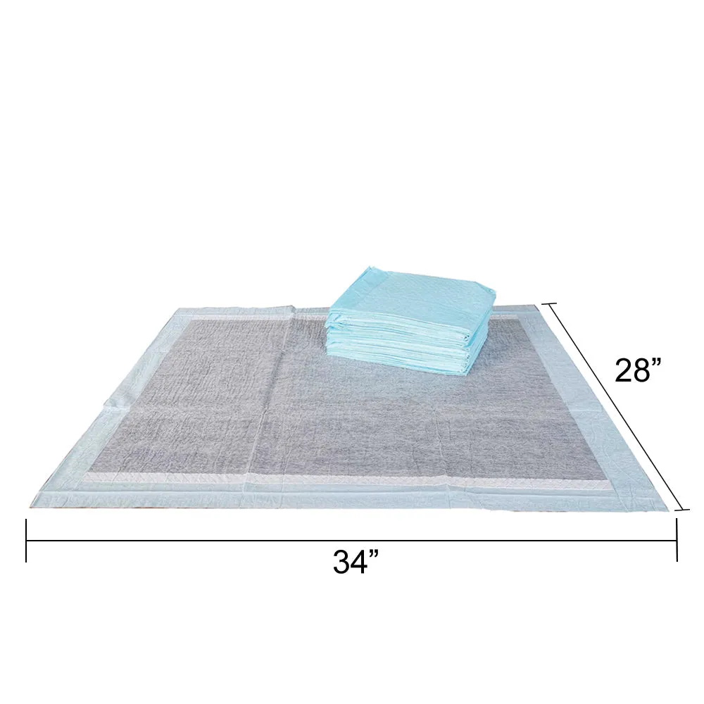 BV Pet Disposable Potty Training Pee Pads - Dog and Puppy, 28" x 34", 40/320 Count - Charcoal