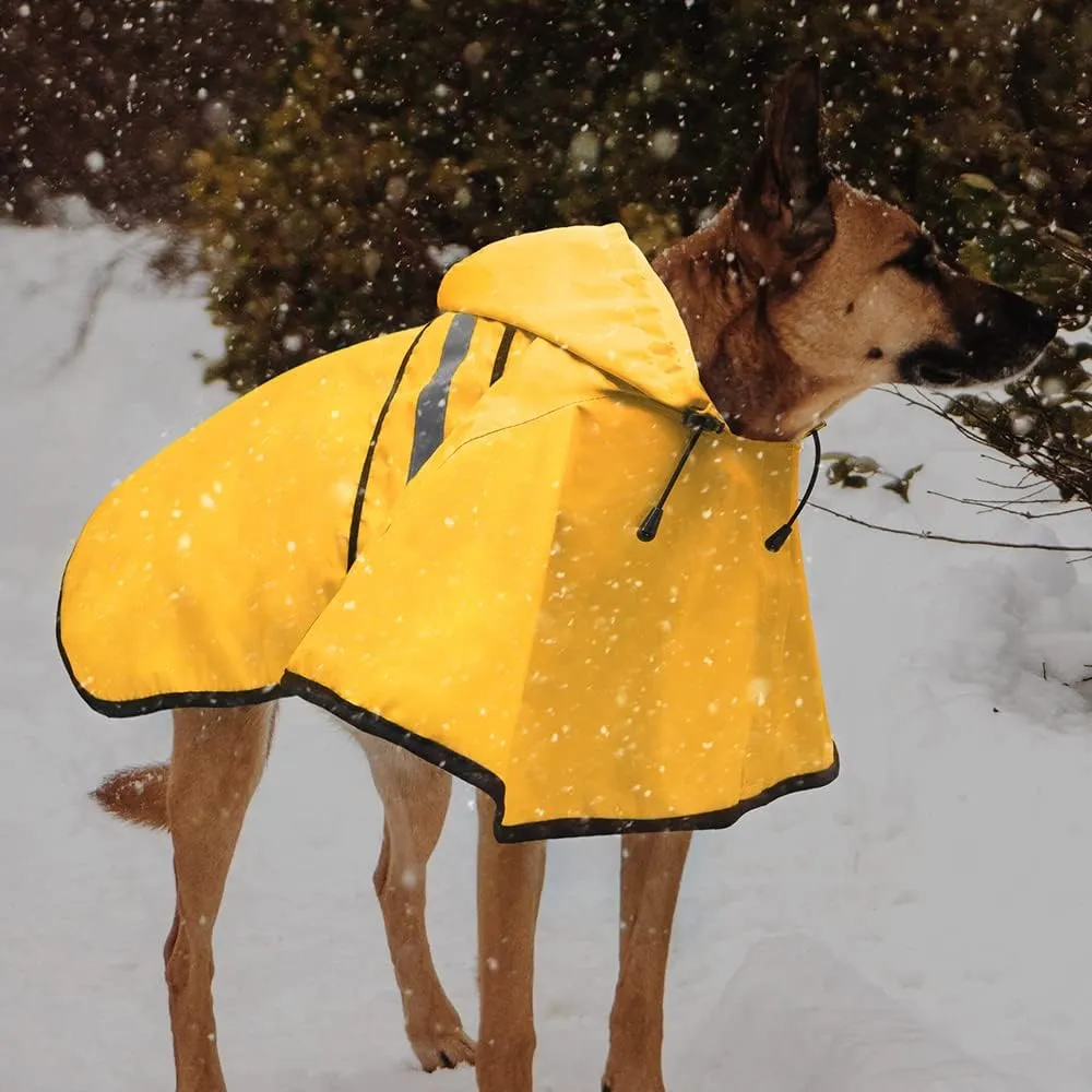 Candofly Dog Raincoat, Waterproof Reflective Pet Rain Jacket with Leash Hole, Hooded Puppy Poncho Slicker for Medium Dogs (Medium, Yellow)