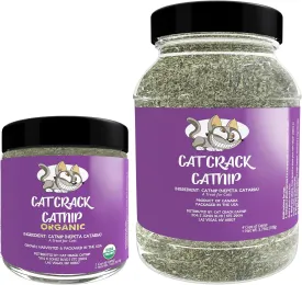 Cat Crack Organic Catnip 1 Cup and 4 Cups Bundle, Premium Safe Nip Blend, Infused with Maximum Potency Your Kitty Will be Sure to Go Crazy