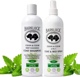 Clean & Clear Dog Grooming Kit - Sulfate Free Dog Shampoo and Puppy Safe Dog and Kennel Odor Control Spray