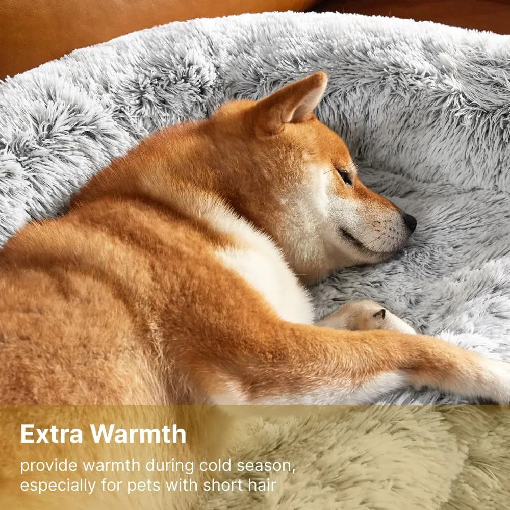 Codi Large Calming Dog Bed for Couch  Anti-Anxiety Sofa Protector Mat for XL Dogs, 45''x37''x6'', Machine Washable, Fluffy & Cozy with Non-Slip Bottom, Light Grey