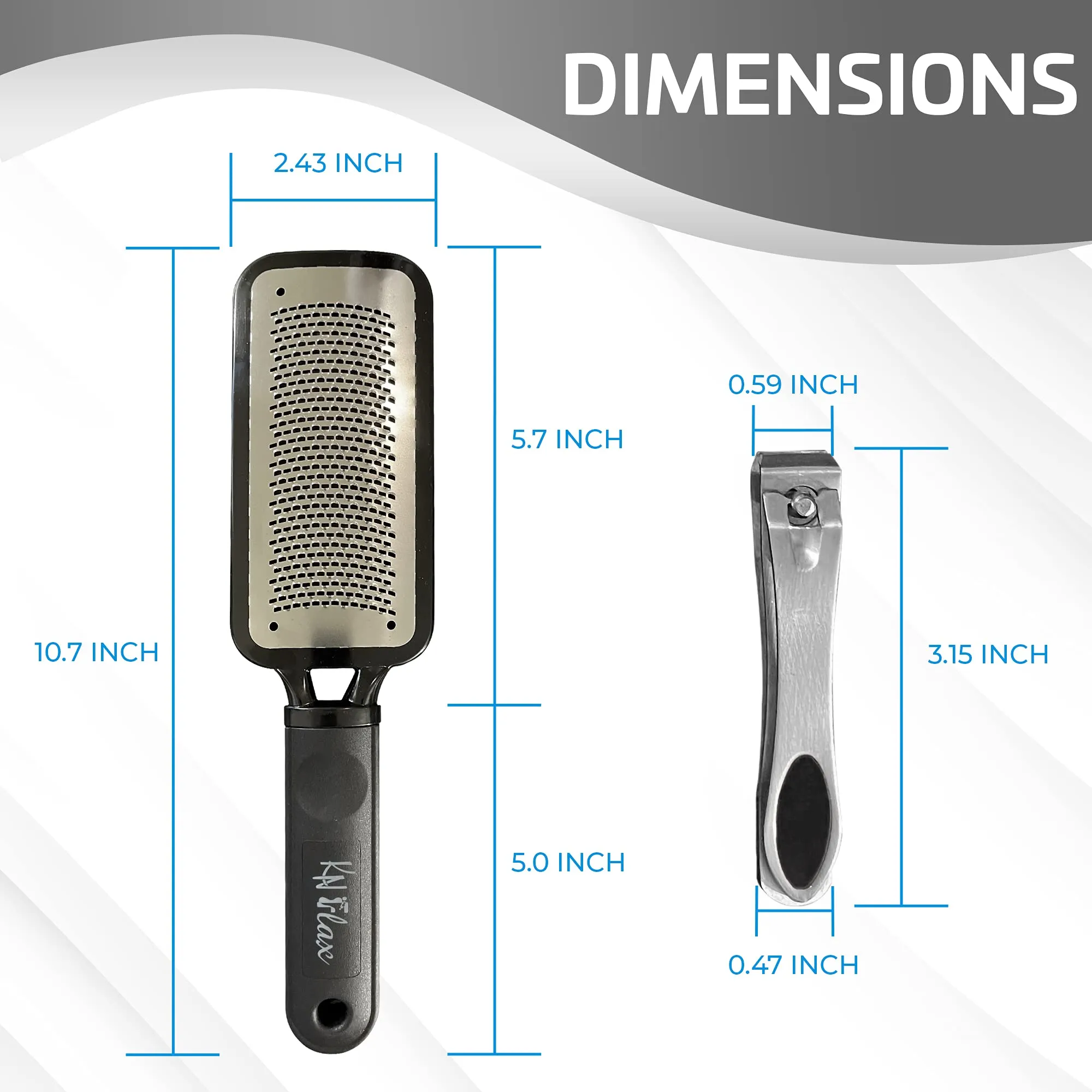 [Colossal Pedicure Rasp Foot File   Toenail Clipper] KN FLAX Premium Foot care Pedicure Surgical grade Stainless steel file with Thick Nails, Large Fingernail Toe Nail Clippers