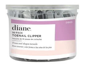 Diane Stainless Steel Toe Nail Clippers # D905  - 36 Count