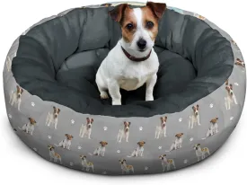 Dog Calming Beds for Small Medium Large Dogs - Round Donut Washable Dog Bed (Jack Russell Terrier, Small:20 * 20 * 8in)