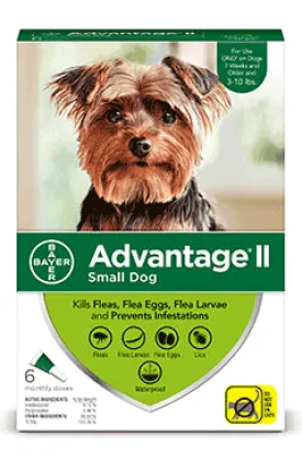 Elanco Advantage II Small Dog 6-Month Dose Spot-on Flea and Tick Treatment - 3-10 Lbs - Green