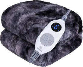 Electric Heated Faux Fur Blanket 50" x 60", Gray