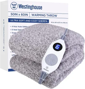 Electric Heated Throw Sherpa Grey
