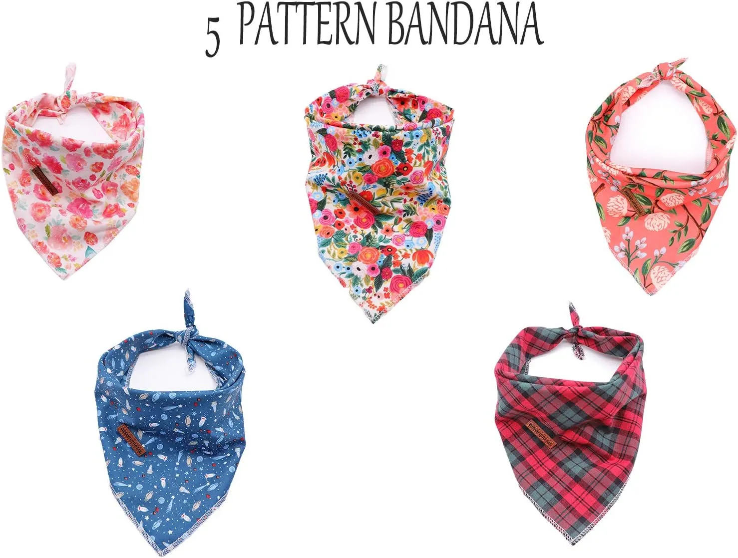 Elegant Little Tail Christmas Bandana 1PCS Plaid Pet Bandana Washable Reversible Cotton Boy Bibs Scarf, Adjustable Square Kerchief for Small to Large Dogs and Cats