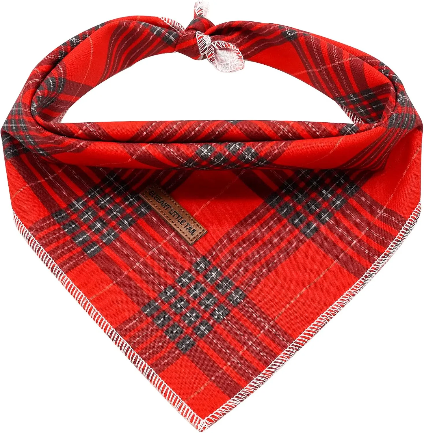 Elegant Little Tail Christmas Bandana for Small Medium Large Soft Dogs - Washable Square Dog Scarf Adjustable Kerchief in Holiday Girl Boy Colors