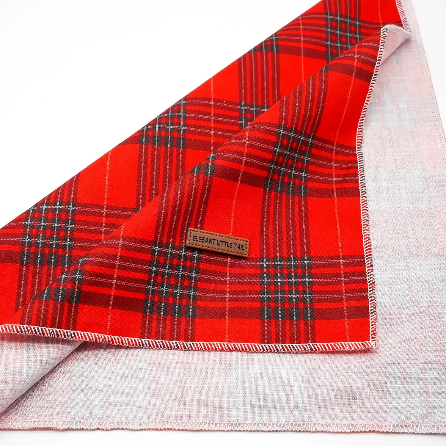 Elegant Little Tail Christmas Bandana for Small Medium Large Soft Dogs - Washable Square Dog Scarf Adjustable Kerchief in Holiday Girl Boy Colors