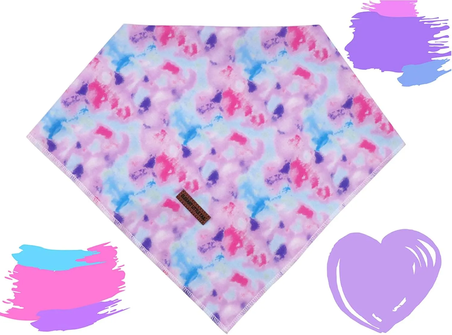 Elegant Little Tail Dog Bandanas - Comfortable Adjustable Square Kerchiefs for Boys & Girls, Small to Large Dogs