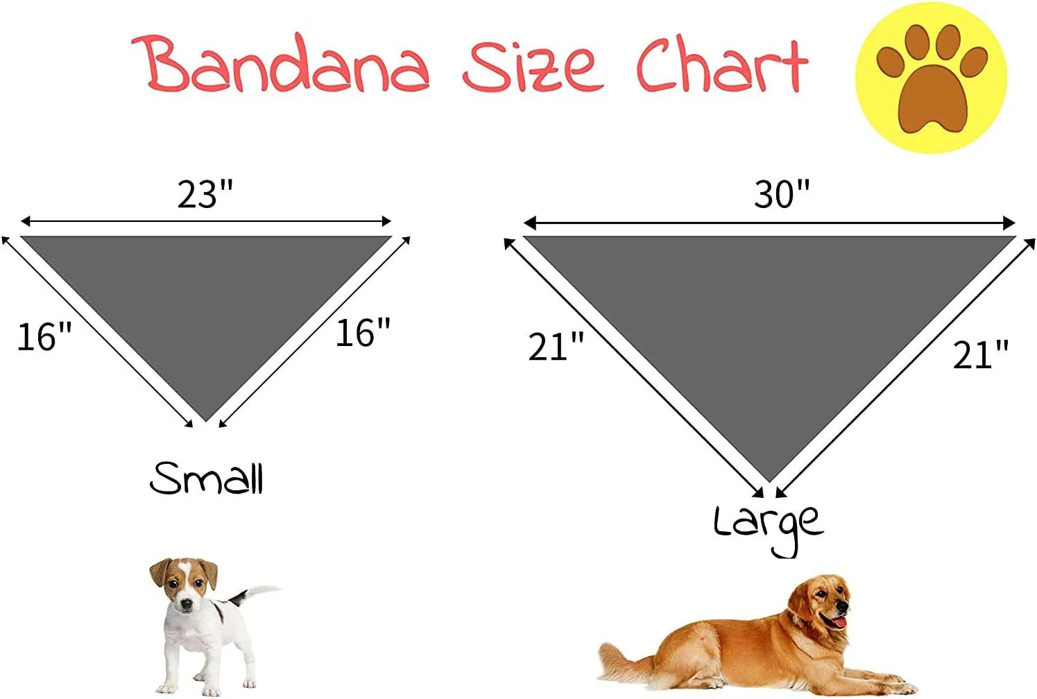 Elegant Little Tail Dog Bandanas - Comfortable Adjustable Square Kerchiefs for Boys & Girls, Small to Large Dogs