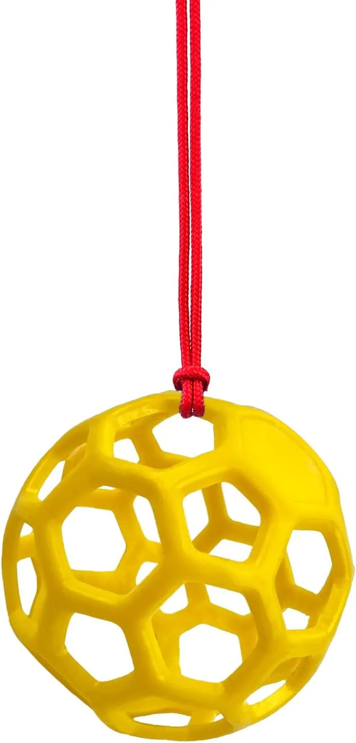 Farm Stall Hanging Feeder Toy Ball for Horses, Goats, Sheep  Durable TPR Feeding Ball, Hay Feeder for Animal Enrichment, Stretch-Resistant Design (Yellow)
