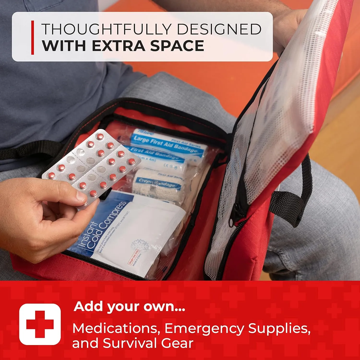First Aid Kit  291 Pieces of First Aid Supplies | Hospital Grade Medical Supplies for Emergency and Survival Situations | Ideal for Home, Car, Trucks, Camping, Hiking, Travel, Sports, Pets, Hunting
