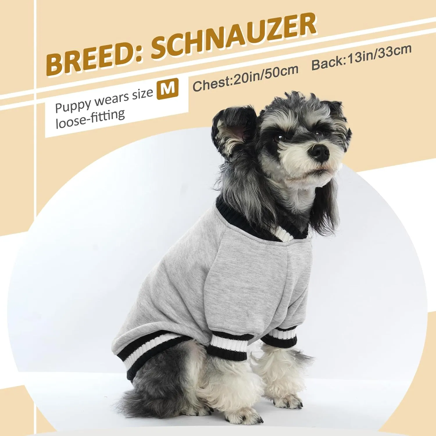 FUAMEY Dog Pullover SweatshirtDog Winter Sweaters Warm Dog Clothes Dog Vest Thick Puppy Pullover Soft Pet Fleece Sweater Cute Doggie Boy Girl Outfit for Small Medium Dogs Grey M