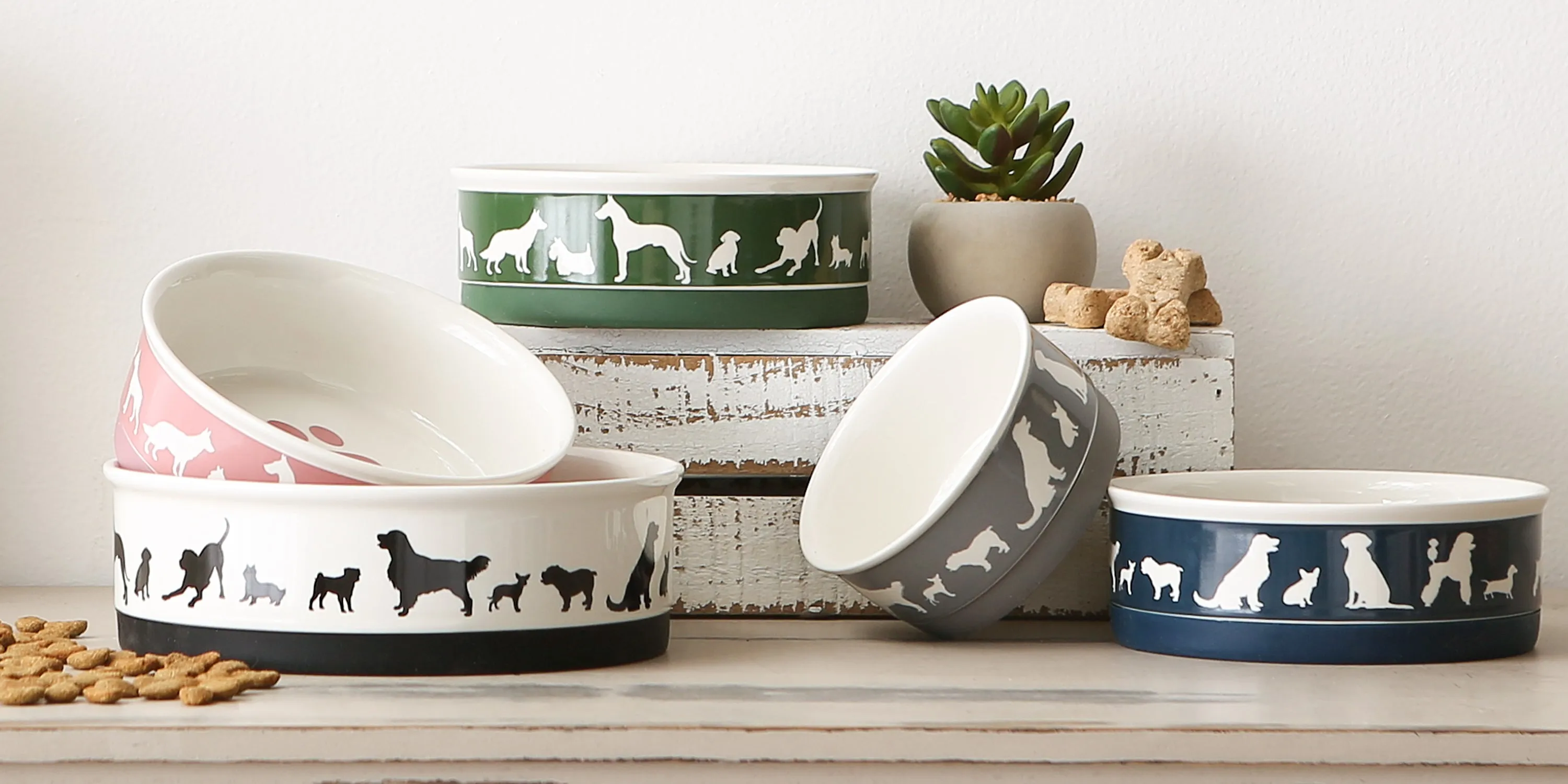 Gray Dog Show Pet Bowl Set of 2, Small - 3/4 C Capacity