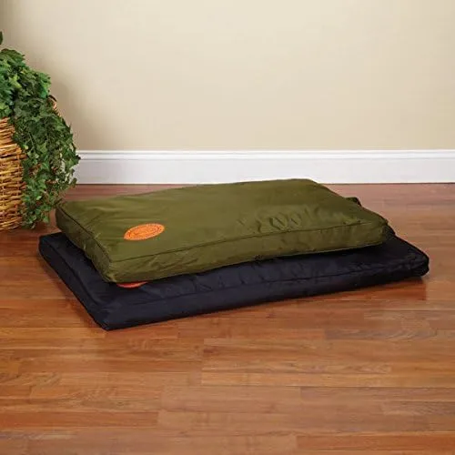 Heavy Duty Dog Bed Chew Resistant Indoor Outdoor Tough Soft Nylon Teflon Beds (Medium - 36" L x 23" W 3" H Black)