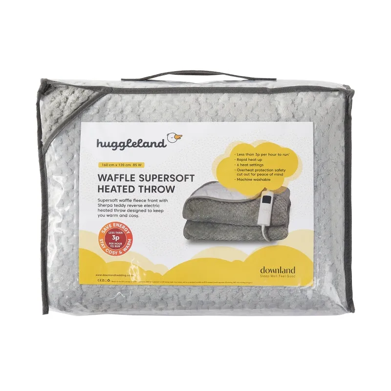 Huggleland Supersoft Waffle Electric Heated Throw - 160cm