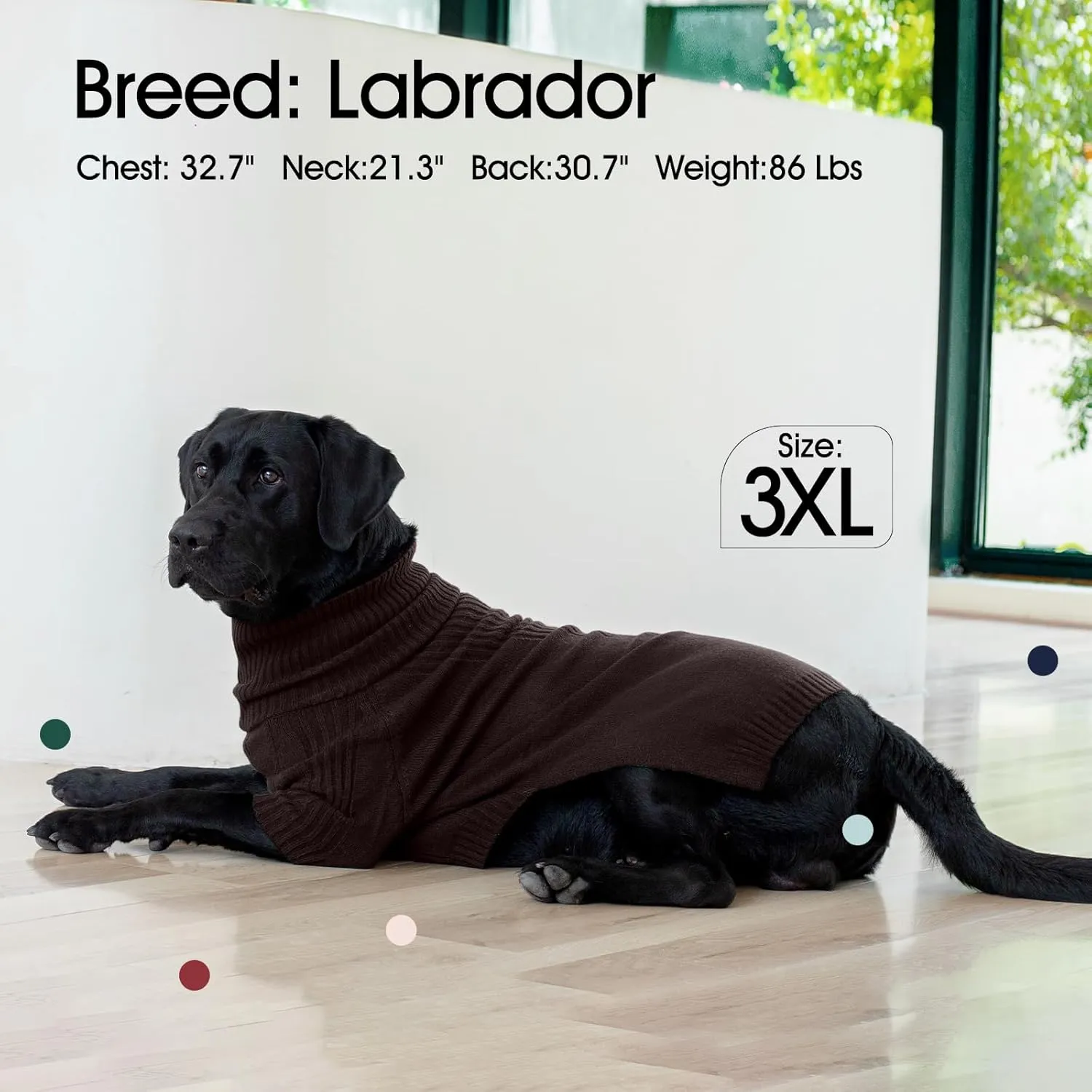 IECOii Extra-Large Dog Sweater 5XL,Christmas Dog Sweaters for Extra Large Dogs Girl Boy,Turtleneck Knitted Knitwear Easy On Doggie Sweatshirt Dog Sweater for Doberman,Great Dane(Brown,XXXXXL)