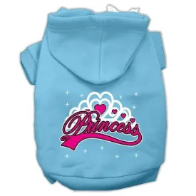 I'm a Princess Screen Print Pet Hoodies Baby Blue Size Med (12)