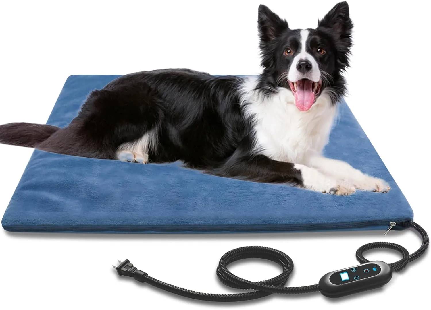 Large Size Pet Heated Pad Electric Heating Pad for Dogs, Waterproof Dog Cat Heated Bed Pad, Adjustable Warming Mat with 6 Temperature & 4 Timers Set Auto Off Anti-Chew Cord (XL-36"x24")