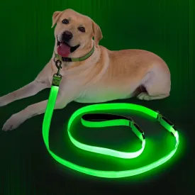 Light Up Dog Leash, 6 Ft LED Leashes Rechargeable, Nylon Reflective Lead with Padded Handle for Night Walking, Safety Glow Lights for Large Medium Small Dogs(Green, 6 Ft)