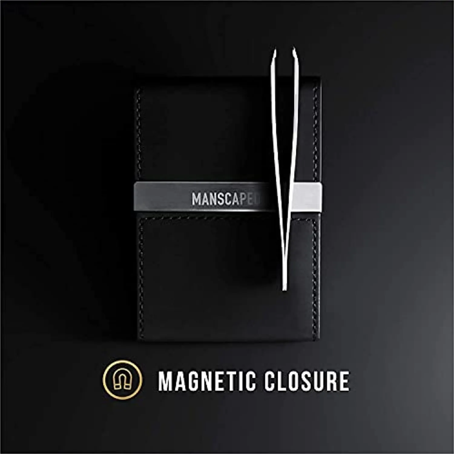 MANSCAPED Shears 2.0 Tempered Stainless Steel Men's Nail Kit, Fingernail Clippers, Safety Scissors, Tweezers and Nail File, Travel Manicure Pedicure Set, 4-Piece Luxury Grooming Kit with Compact Case