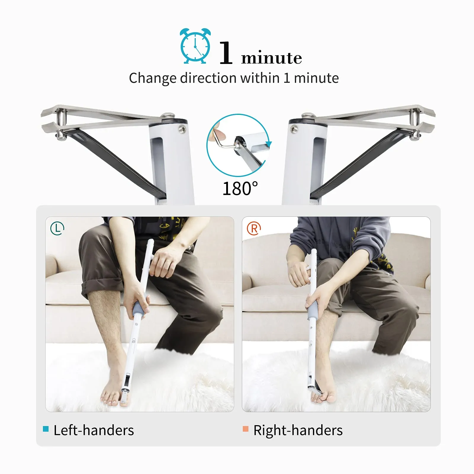New Long Handled Toenail Clippers 2.0 for Unreachable Toenails, 4MM Big Opening, Nail Clipper Locking Groove, Free Bending Toenails Clippers for the Seniors,Fat,Disabled (L-Length 34.6 inches)