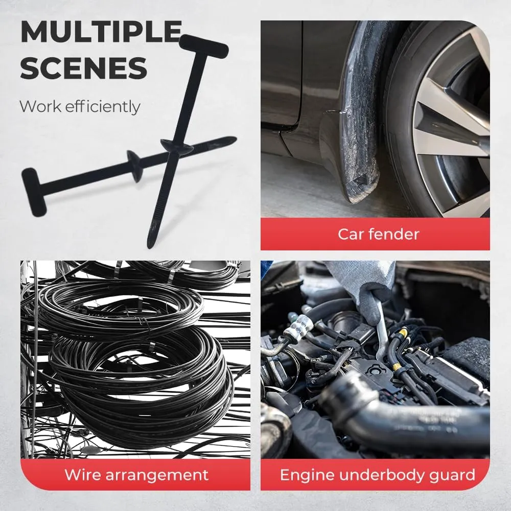 Nylon Universal Cable Tie Buckle, 2025 New Plastic Cable Ties Tool Fasteners Car Body UV Resistant Black Zipties, Upgrade Heavy Duty Self Locking Zip Ties Holder 20/50/100 Pcs (20, Black)