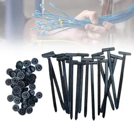 Nylon Universal Cable Tie Buckle, 2025 New Plastic Cable Ties Tool Fasteners Car Body UV Resistant Black Zipties, Upgrade Heavy Duty Self Locking Zip Ties Holder 20/50/100 Pcs (20, Black)