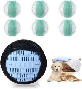 Pet Hair Remover and Laundry Ball Set, Reusable Dog Hair Remover for Laundry, Lint Catcher Laundry Ball in Washing Machine, Pet Hair Catcher for Clothes, Bedding (Blue, Large)