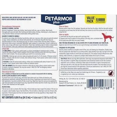 PetArmor Plus Flea and Tick Topical Treatment for Dogs - 89-132lbs - 6 Month Supply