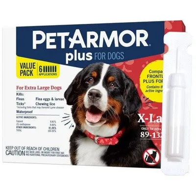 PetArmor Plus Flea and Tick Topical Treatment for Dogs - 89-132lbs - 6 Month Supply