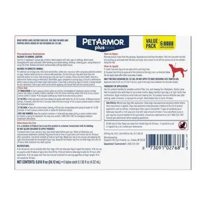 PetArmor Plus Flea and Tick Topical Treatment for Dogs - 89-132lbs - 6 Month Supply
