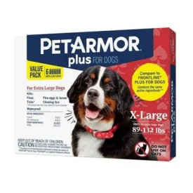 PetArmor Plus Flea and Tick Topical Treatment for Dogs - 89-132lbs - 6 Month Supply