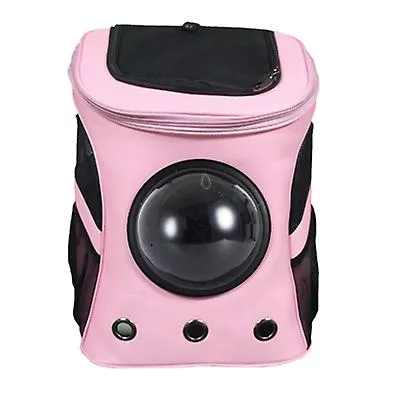 pink outdoor portable large pet space backpack,double shoulder pet breathable bag AZ1640