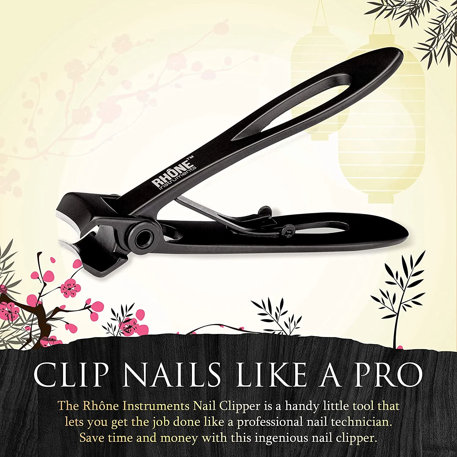 Rhône Instruments Surgical-Grade Nail Clippers, Extra-Wide Jaw, Professional Series, Heavy-Duty Fingernail and Toenail Clippers For Thick Nails, Manicure, Pedicure, Women and Men