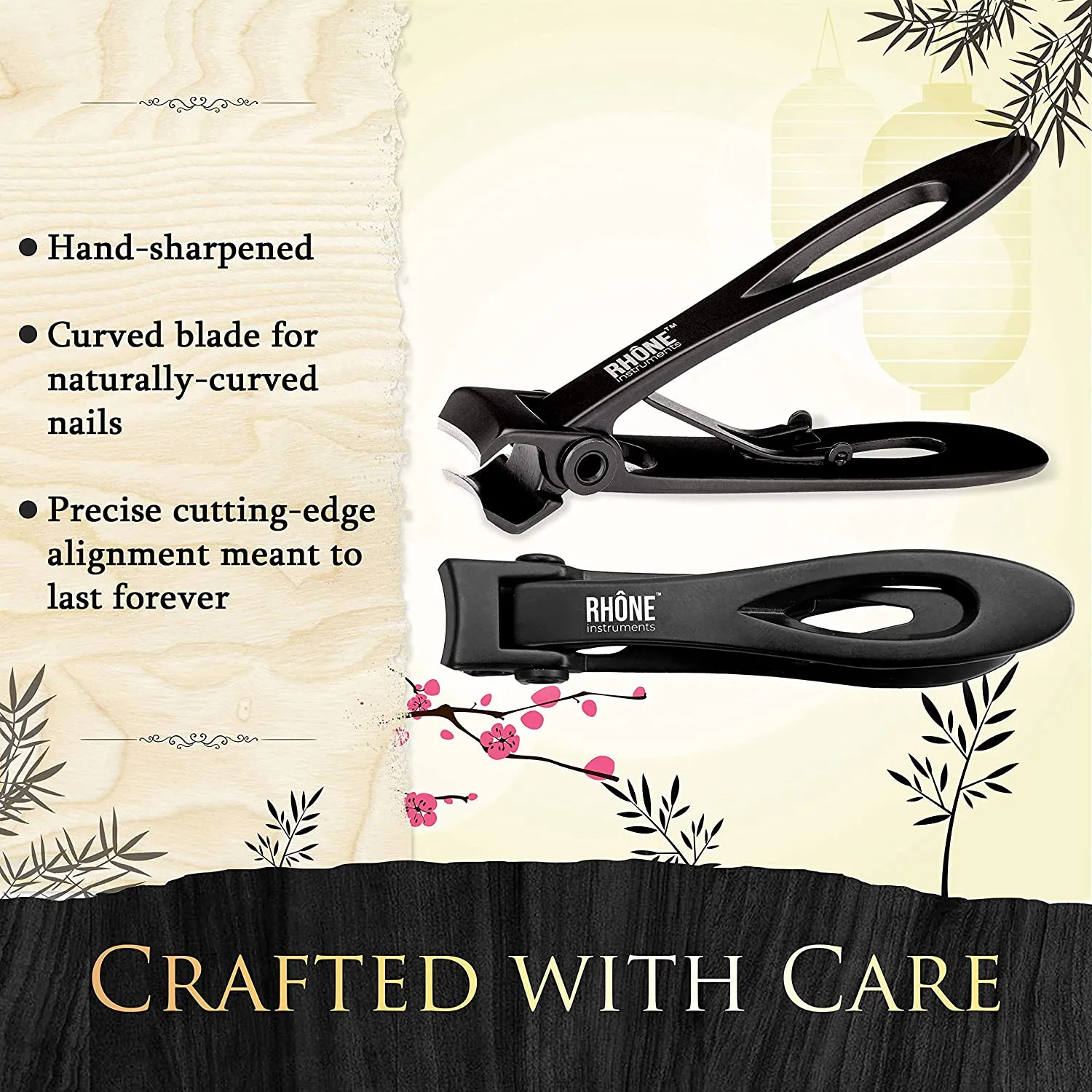 Rhône Instruments Surgical-Grade Nail Clippers, Extra-Wide Jaw, Professional Series, Heavy-Duty Fingernail and Toenail Clippers For Thick Nails, Manicure, Pedicure, Women and Men